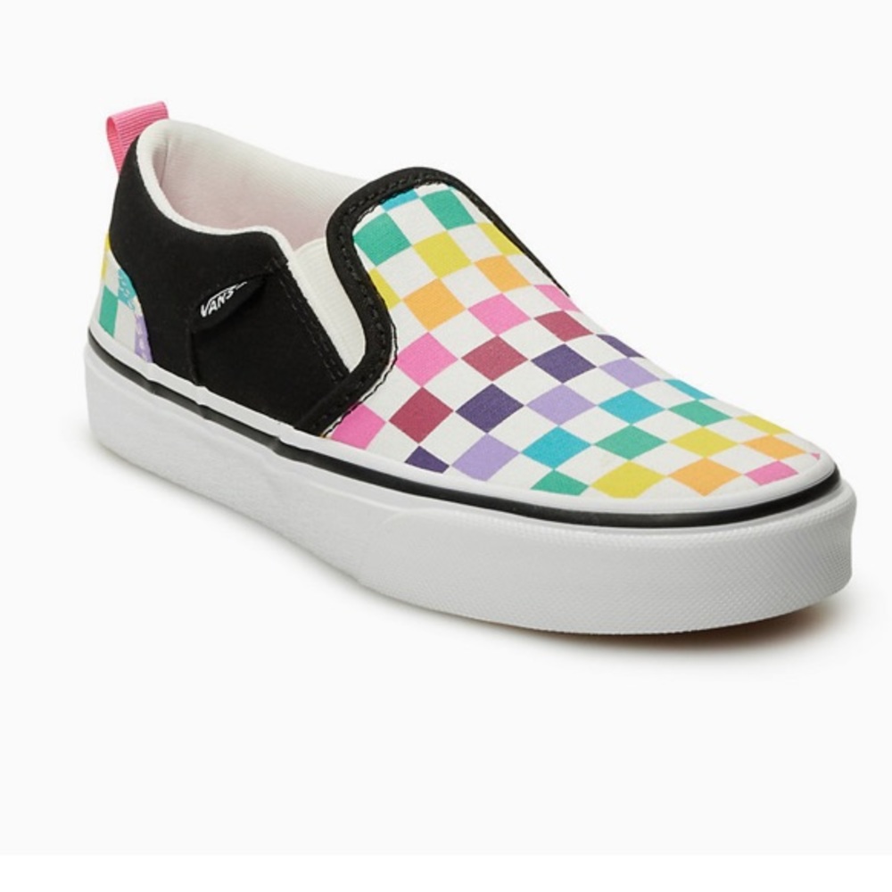 Vans Asher slip on party check sz 11 (kids)